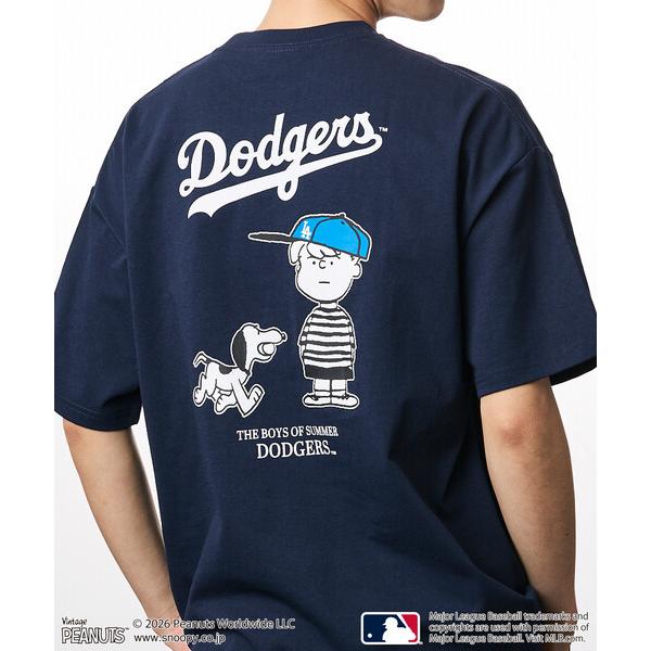 tシャツ 限定展開 PEANUTS×MLB 別注 ビッグシルエット バックプリント Tシャツ / D...