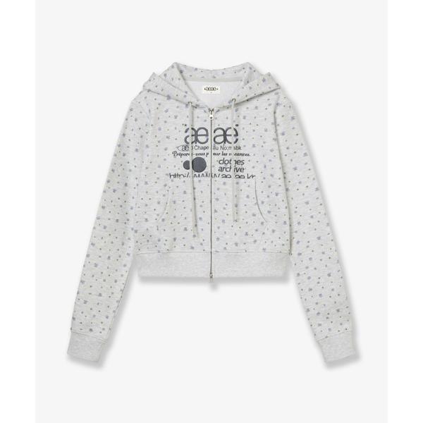 パーカー WEB LOGO FLOWER CROP HOOD ZIP-UP レディース メンズ