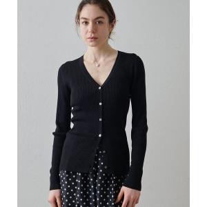 リブVネックカーディガン レディース