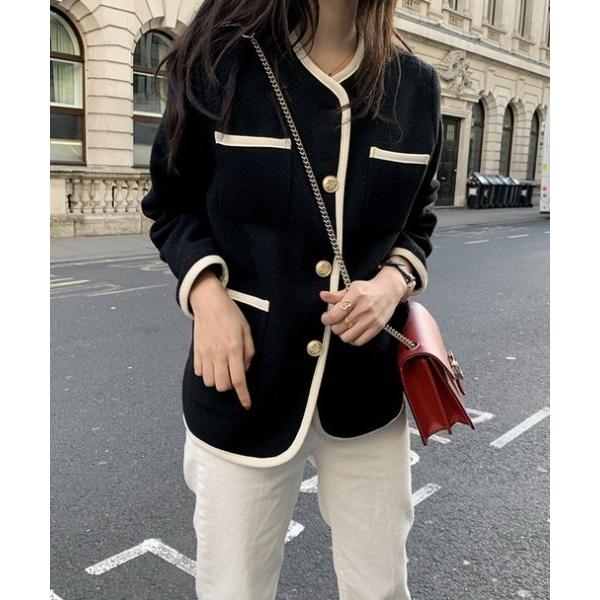 「by muni:r」 ノーカラージャケット FREE ブラック レディース