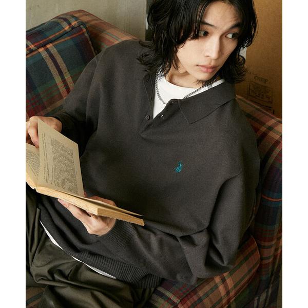 「U.S. POLO ASSN.」 長袖ニット MEDIUM チャコールグレー メンズ