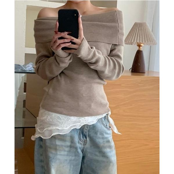 スカーフ バンダナ レース付き三角スカーフ レディース