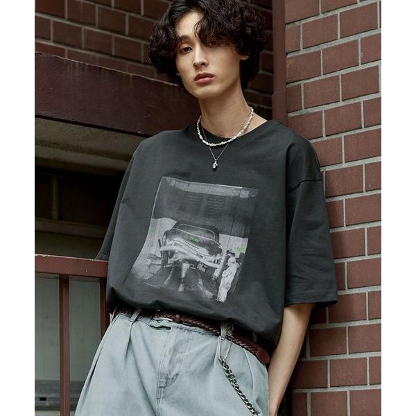 「Bleme」 半袖Tシャツ L チャコール メンズ