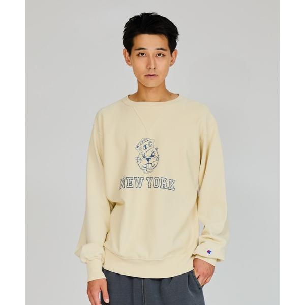 「Champion」 スウェットカットソー LARGE ベージュ レディース