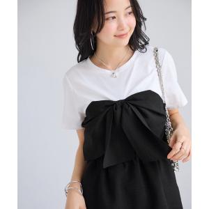 tシャツ 美easyリネンライクリボンビスチェトップス/イージーケア・接触冷感・セットアップ対応 レディース