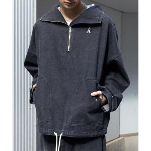 デニムジャケット gジャン セットアップ着用可能「UNISEX」ALAND／デニムアノラックジャケット レディース メンズ