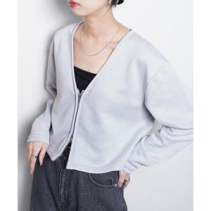 カーディガン 裏毛Vネックカーデ レディース
