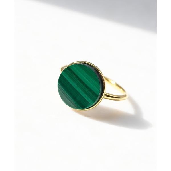 指輪 リング 高級感と存在感あふれる｜SV925　マラカイト ゴールドリング レディース メンズ
