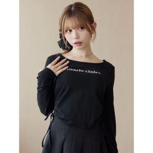 tシャツ 「marie claire×EATME」キラキラストーンロゴTシャツ レディース