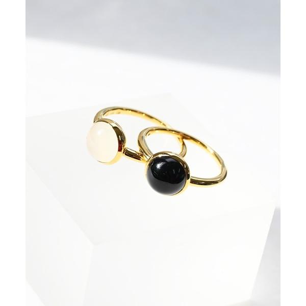 指輪 リング 日常使いできる上品さをプラス｜SV925 オニキス ぷっくりラウンド　ゴールドリング ...