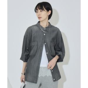 ブラウス シャツ WEB限定 Dignite Collier シアーデニムシャツ レディース