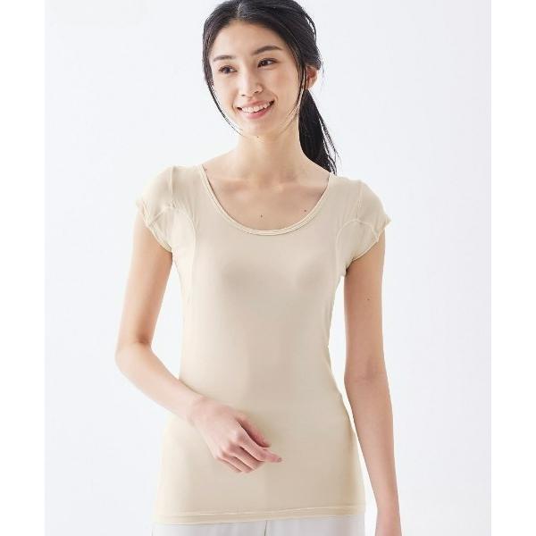 インナーシャツ 肌着 滝汗さん　汗取りパッド付フレンチ袖インナー（吸汗速乾・抗菌防臭・UVカット） ...