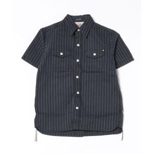 シャツ 「HOUSTON」ストライプ半袖シャツ メンズ