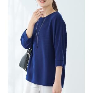 tシャツ 「ＵＶカット」７分袖アクセ付ドルマントップス レディース