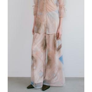 パンツ Art Print Sheer Pants レディース