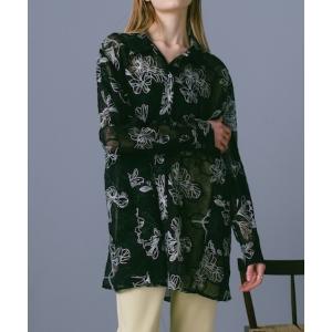 ブラウス シャツ 「PRE ORDER」Flower Embroidery Over Shirt レディース