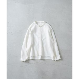 ブラウス シャツ ダブルガーゼウルトラワッシャーミニ衿スクエアーシャツ レディース