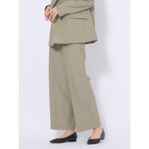 スラックス パンツ ワイドパンツ ウォッシャブル ストレッチ UVカット TRトロピカル 無地 レディース