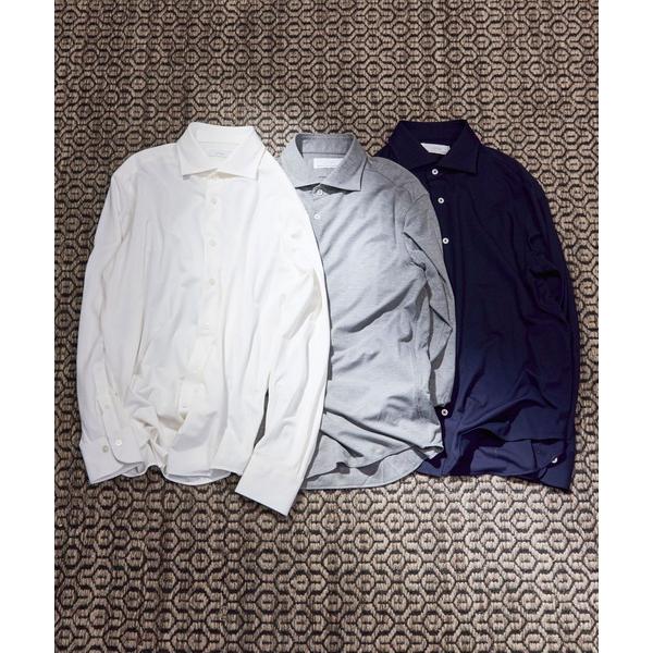 フォーマル シャツ レーヨンナイロンストレッチワイドスプレッドシャツ メンズ