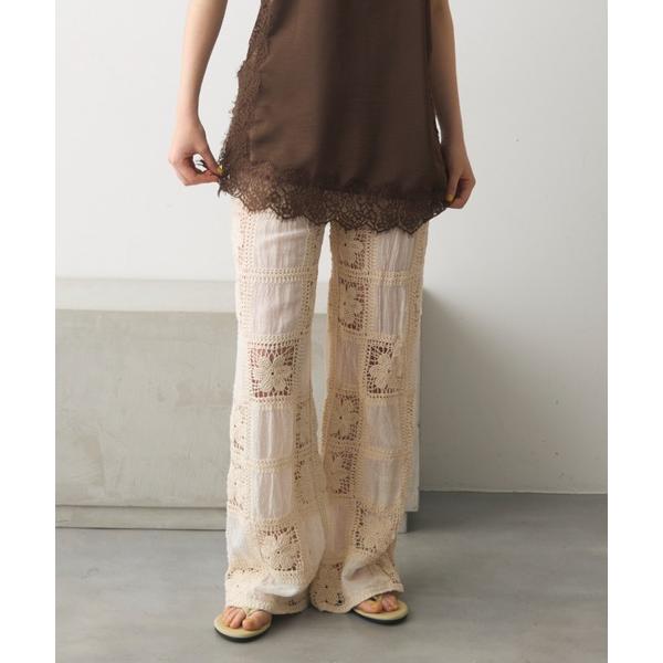 パンツ flower crochet patchwork pants / フラワークロシェパッチワー...
