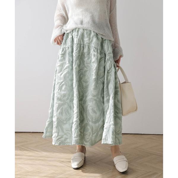スカート ジャガードフレア ボリュームスカート