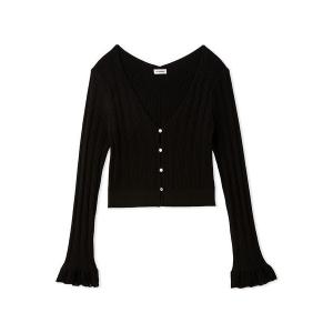 カーディガン ウォッシャブルVネックニットカーディガン レディース