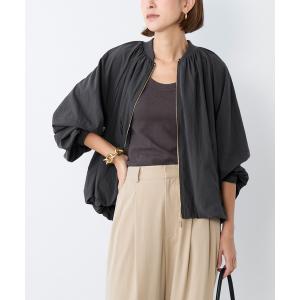 ブルゾン アウター ヘムバルーンナイロンブルゾン レディース