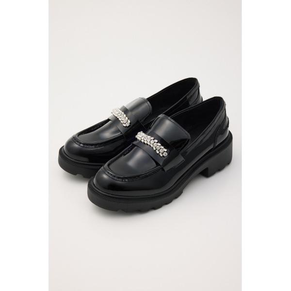 ローファー ビジューストーンタンクソールローファー レディース