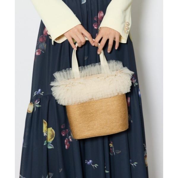 ハンドバッグ チュールコンビハンドバッグ 春服