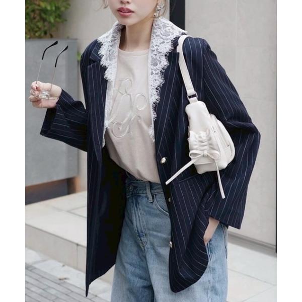 ジャケット テーラードジャケット 「森香澄さん着用」レースディティール2WAYテーラードジャケット ...
