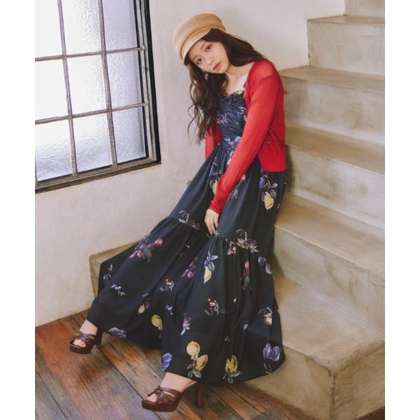 ワンピース 「森香澄さん着用」リボンディティールティアードキャミワンピース 春服