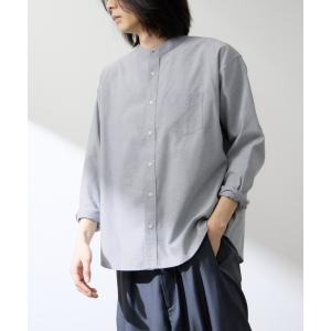 シャツ 「REALSTANDARD/リアルスタンダード」CVCオックス 長袖バンドカラーシャツ ドライ 軽量 イージーケア メンズ