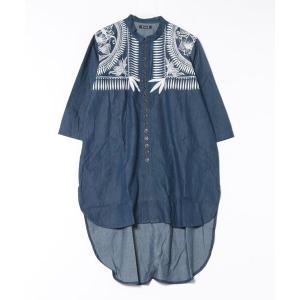 シャツ 「チャイハネ」マナリカMEN'Sバンドカラーロングシャツ メンズ レディース