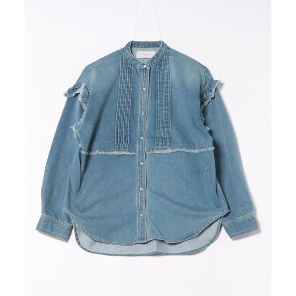 ブラウス シャツ 「CYAN TOKYO」ピンタックフリルウエスタンシャツ レディース