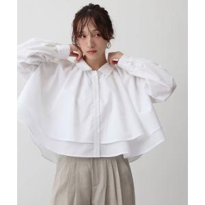 ブラウス シャツ 「NOAHL」レイヤード風襟付きボリュームシャツ レディース