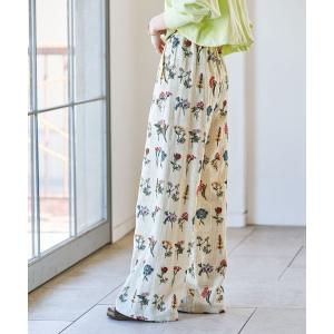 パンツ モチーフ刺繍パンツ レディース