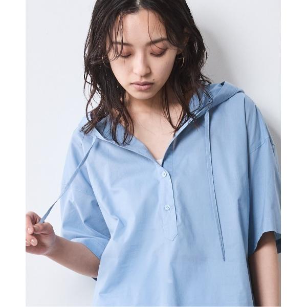 「CHIC STYLE」 半袖ブラウス L サックスブルー レディース