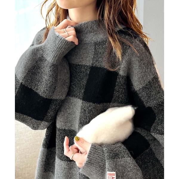 「Java」 長袖ニット LARGE チャコールグレー レディース
