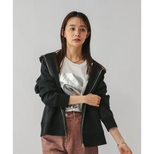 「GLOBAL WORK」 ジップアップパーカー MEDIUM ブラック レディース