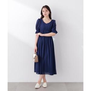 ワンピース シフォン楊柳ギャザーワンピース / 1216140307