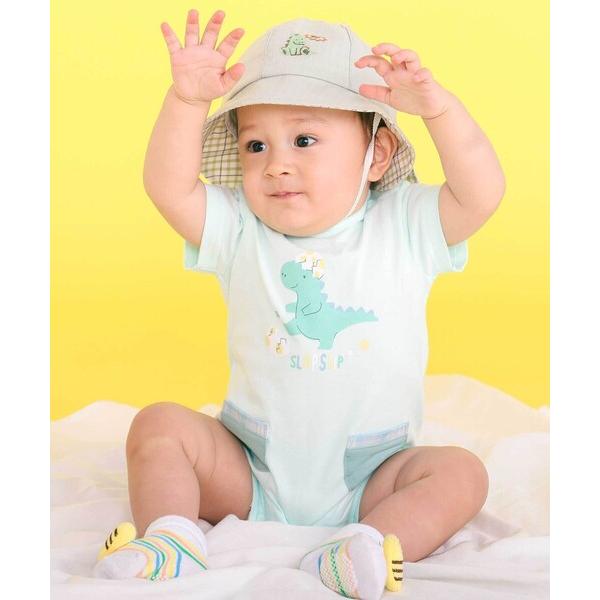 ベビー 「ボックス付き」メロウ花柄＆恐竜ロンパース＋スタイセットベビー(70~80cm)