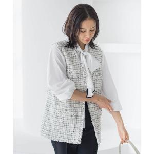 ベスト ジレ LUSTROツイードジレ レディース