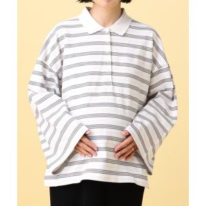 マタニティ 「産前・産後対応」マタニティ／ボーダーポロ襟プルオーバー　639322