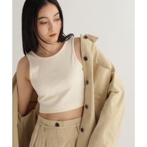 タンクトップ ノースリーブ 「daily CLIP」ショート丈リブインナータンク レディース
