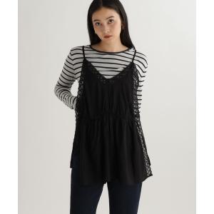 キャミソール 「daily CLIP」レースレイヤードキャミ