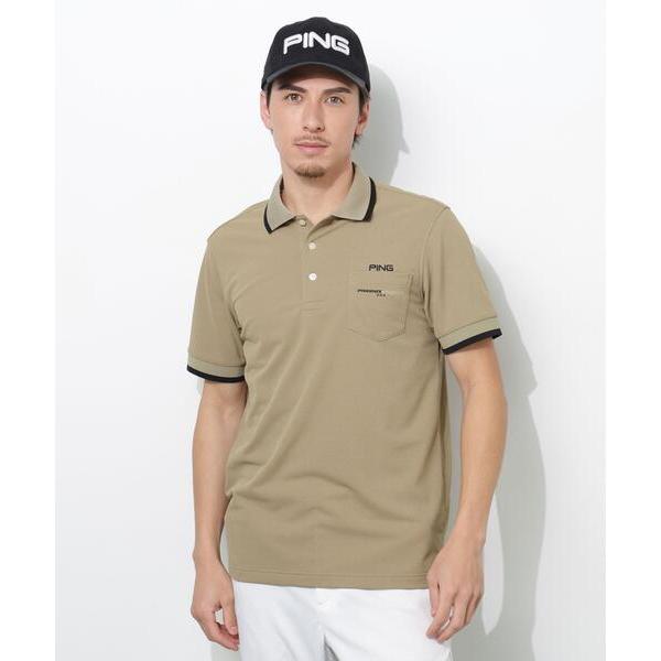 ポロシャツ 半袖 「PING APPAREL」スナップテックス半袖ラインポロシャツ 「NATIVE」...