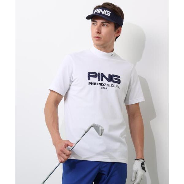 tシャツ 「PING APPAREL」アップリケ半袖ハイネックシャツ 「NATIVE」 (MENS)...