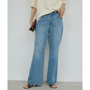 ジーンズ デニム デニムパンツ センタークリースフレアデニム レディース