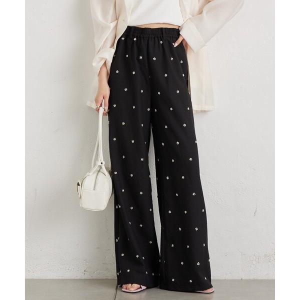 スラックス パンツ 「3サイズ展開/SET UPスタイルにも」ビージーフラワースラックス レディース