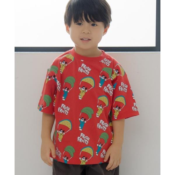 tシャツ フルーツパラシュート総柄半袖Tシャツ80〜140cm キッズ 子供服 男の子 女の子